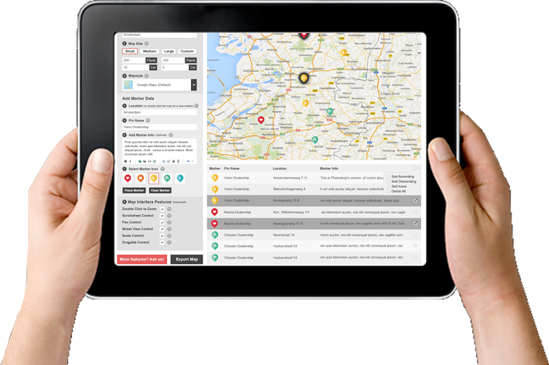 Fancymap-tablet version
